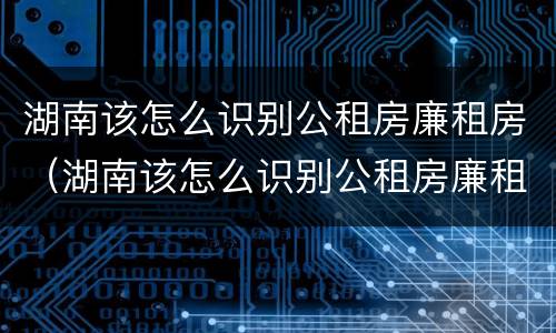 湖南该怎么识别公租房廉租房（湖南该怎么识别公租房廉租房信息）