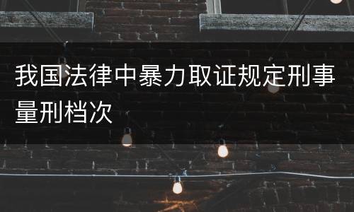 我国法律中暴力取证规定刑事量刑档次