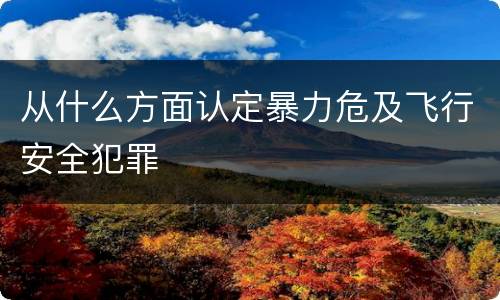 从什么方面认定暴力危及飞行安全犯罪