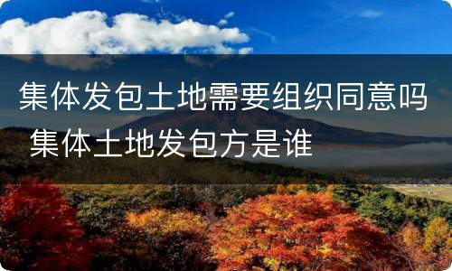 集体发包土地需要组织同意吗 集体土地发包方是谁