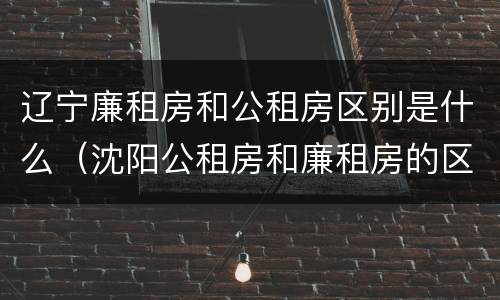 辽宁廉租房和公租房区别是什么（沈阳公租房和廉租房的区别）