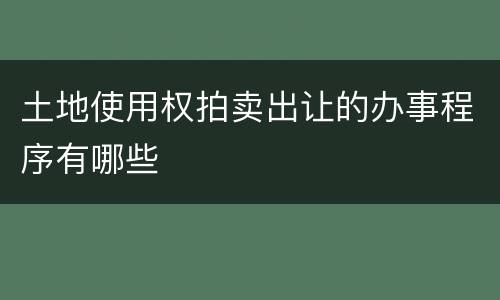 土地使用权拍卖出让的办事程序有哪些