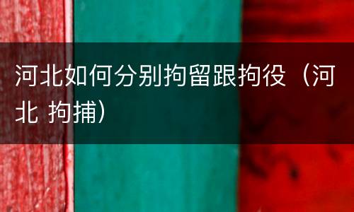 河北如何分别拘留跟拘役（河北 拘捕）