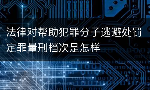 法律对帮助犯罪分子逃避处罚定罪量刑档次是怎样