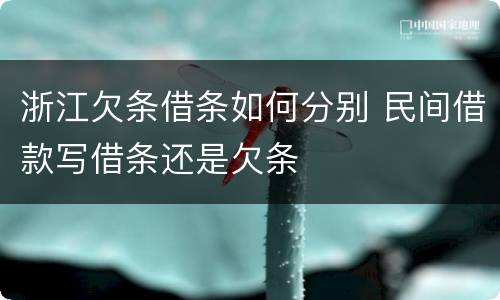 浙江欠条借条如何分别 民间借款写借条还是欠条