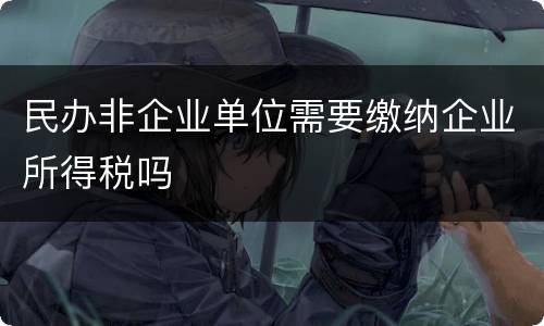 民办非企业单位需要缴纳企业所得税吗