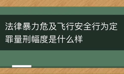 法律暴力危及飞行安全行为定罪量刑幅度是什么样