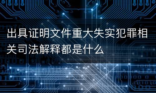 出具证明文件重大失实犯罪相关司法解释都是什么