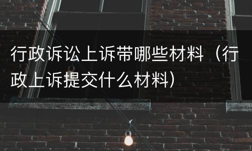 行政诉讼上诉带哪些材料（行政上诉提交什么材料）