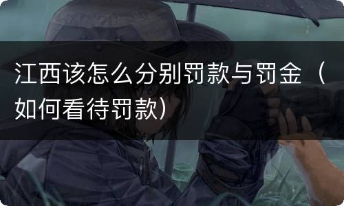 江西该怎么分别罚款与罚金（如何看待罚款）