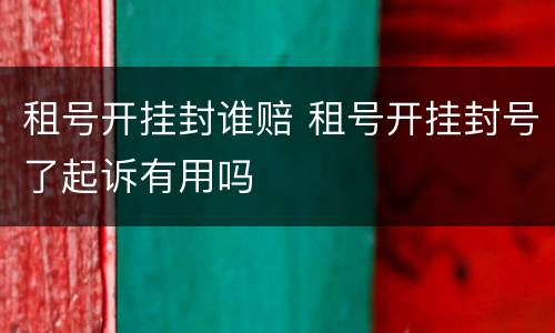 租号开挂封谁赔 租号开挂封号了起诉有用吗