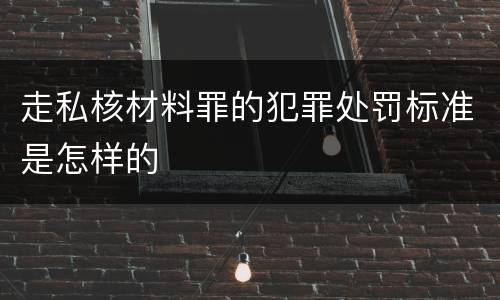 走私核材料罪的犯罪处罚标准是怎样的