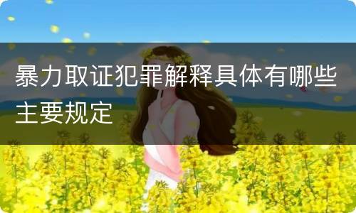 暴力取证犯罪解释具体有哪些主要规定