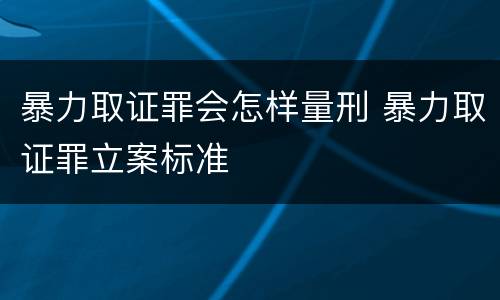 暴力取证罪会怎样量刑 暴力取证罪立案标准