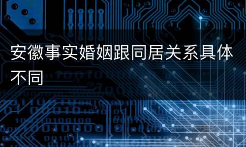 安徽事实婚姻跟同居关系具体不同