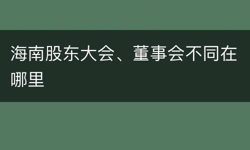 海南股东大会、董事会不同在哪里
