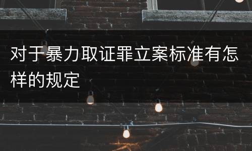 对于暴力取证罪立案标准有怎样的规定
