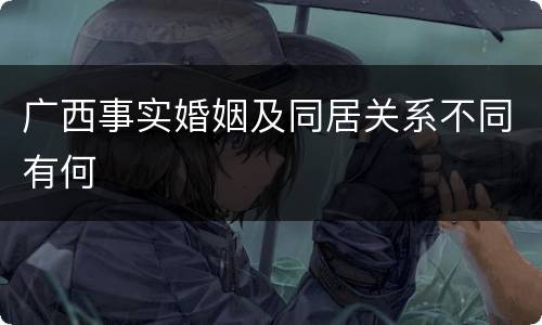 广西事实婚姻及同居关系不同有何