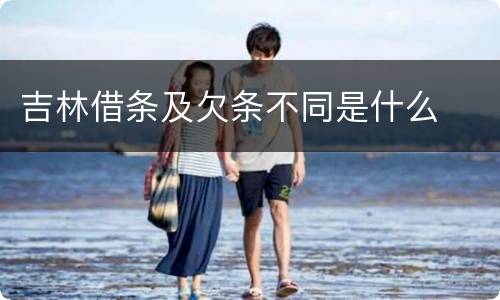 吉林借条及欠条不同是什么