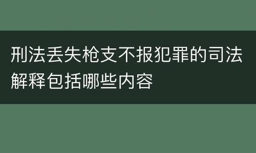 刑法丢失枪支不报犯罪的司法解释包括哪些内容