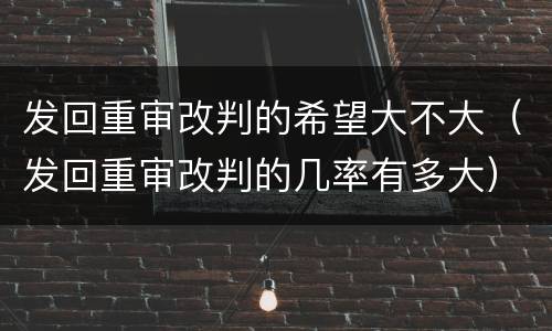 发回重审改判的希望大不大（发回重审改判的几率有多大）