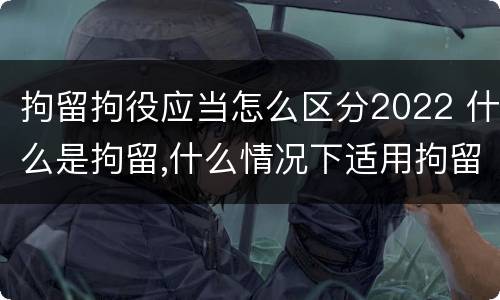 拘留拘役应当怎么区分2022 什么是拘留,什么情况下适用拘留