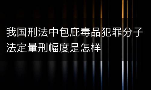 我国刑法中包庇毒品犯罪分子法定量刑幅度是怎样