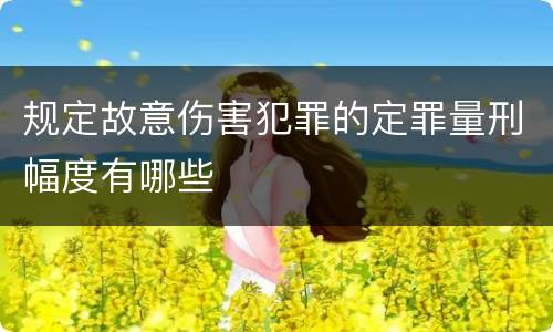 规定故意伤害犯罪的定罪量刑幅度有哪些