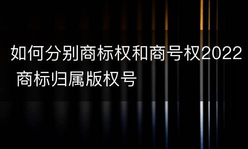 如何分别商标权和商号权2022 商标归属版权号
