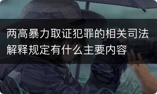 两高暴力取证犯罪的相关司法解释规定有什么主要内容