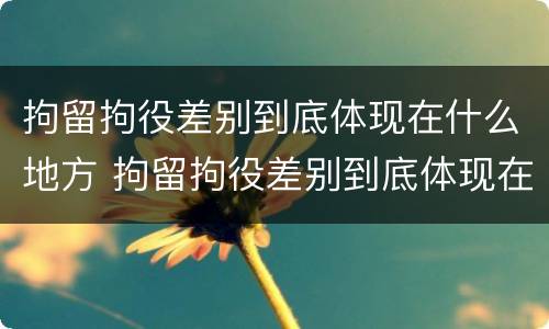 拘留拘役差别到底体现在什么地方 拘留拘役差别到底体现在什么地方呢