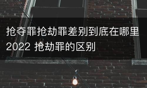 抢夺罪抢劫罪差别到底在哪里2022 抢劫罪的区别
