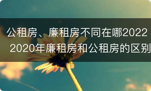 公租房、廉租房不同在哪2022 2020年廉租房和公租房的区别