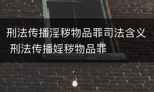 刑法传播淫秽物品罪司法含义 刑法传播婬秽物品罪