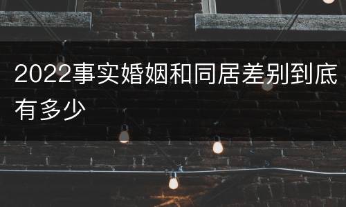 2022事实婚姻和同居差别到底有多少