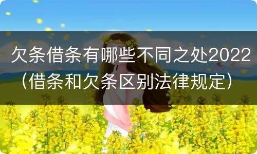 欠条借条有哪些不同之处2022（借条和欠条区别法律规定）