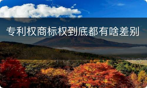 专利权商标权到底都有啥差别