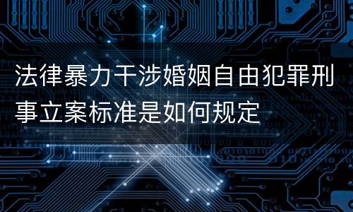 法律暴力干涉婚姻自由犯罪刑事立案标准是如何规定
