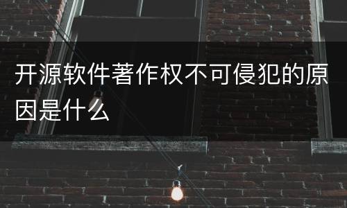 开源软件著作权不可侵犯的原因是什么