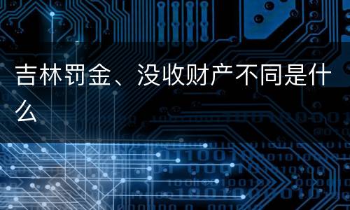 吉林罚金、没收财产不同是什么