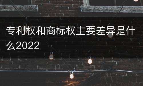 专利权和商标权主要差异是什么2022