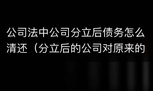 公司法中公司分立后债务怎么清还（分立后的公司对原来的债务怎么承担）