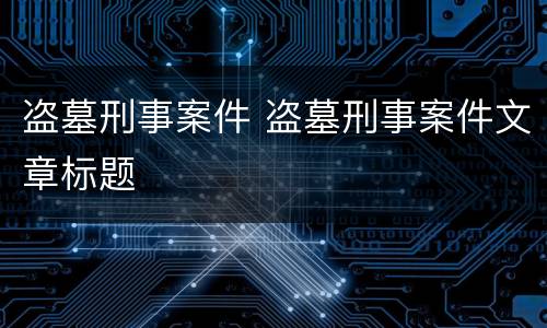 盗墓刑事案件 盗墓刑事案件文章标题