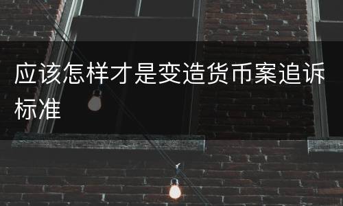 应该怎样才是变造货币案追诉标准