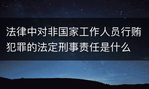 法律中对非国家工作人员行贿犯罪的法定刑事责任是什么