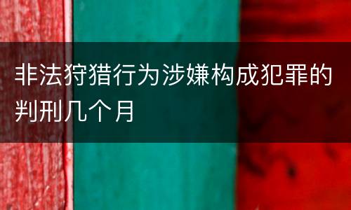 非法狩猎行为涉嫌构成犯罪的判刑几个月