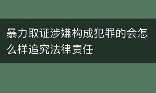 暴力取证涉嫌构成犯罪的会怎么样追究法律责任