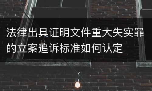 法律出具证明文件重大失实罪的立案追诉标准如何认定