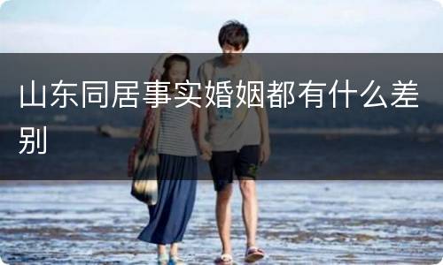 山东同居事实婚姻都有什么差别