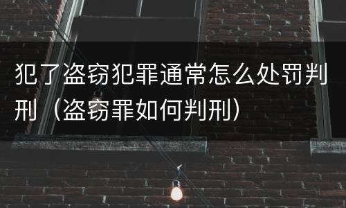 犯了盗窃犯罪通常怎么处罚判刑（盗窃罪如何判刑）